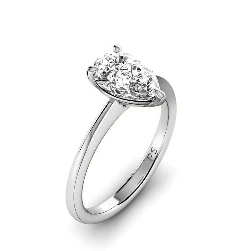 0.50-3.00 CT Pear Cut Lab Grown Diamonds - Solitaire Ring
