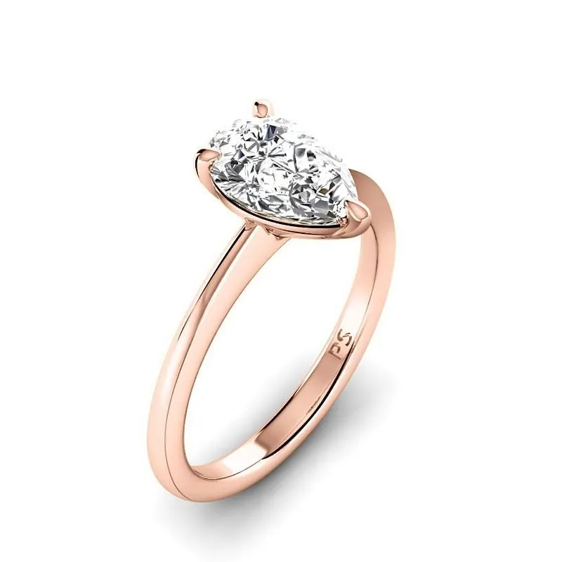 0.50-3.00 CT Pear Cut Lab Grown Diamonds - Solitaire Ring