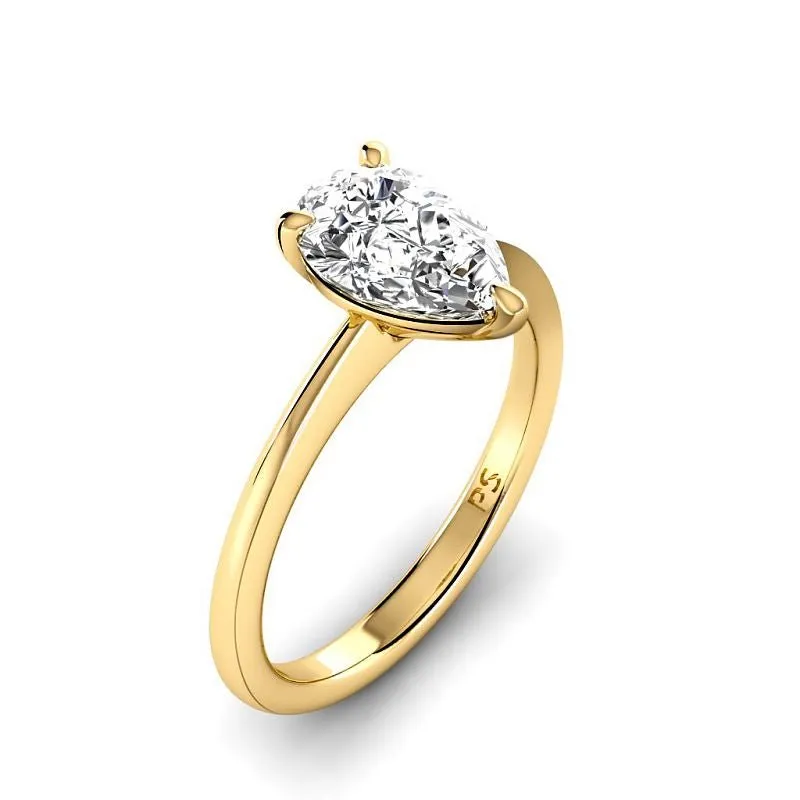 0.50-3.00 CT Pear Cut Lab Grown Diamonds - Solitaire Ring