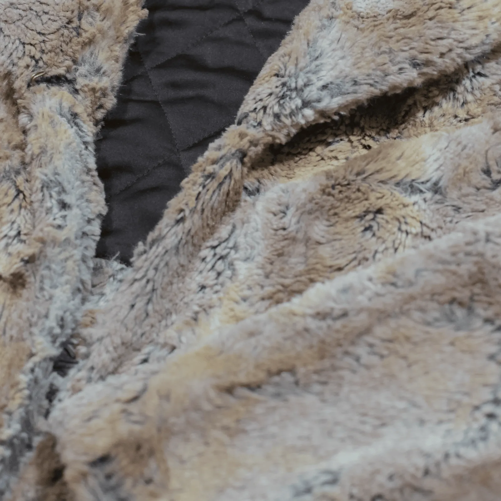 ALICE & OLIVIA Faux Fur Quilted Lined Coat Brown Womens S