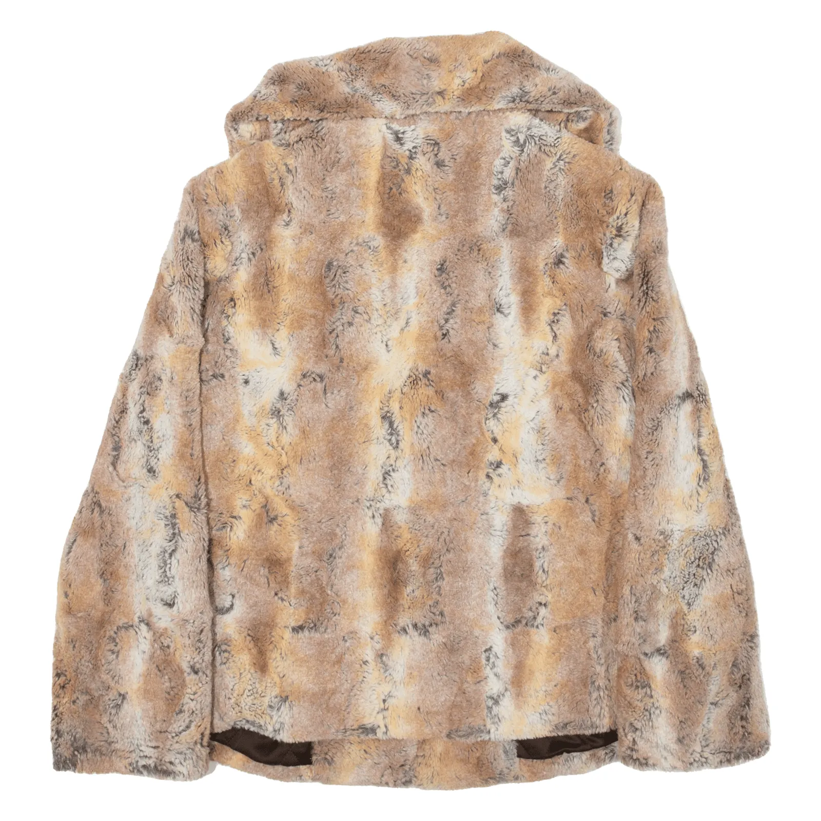 ALICE & OLIVIA Faux Fur Quilted Lined Coat Brown Womens S