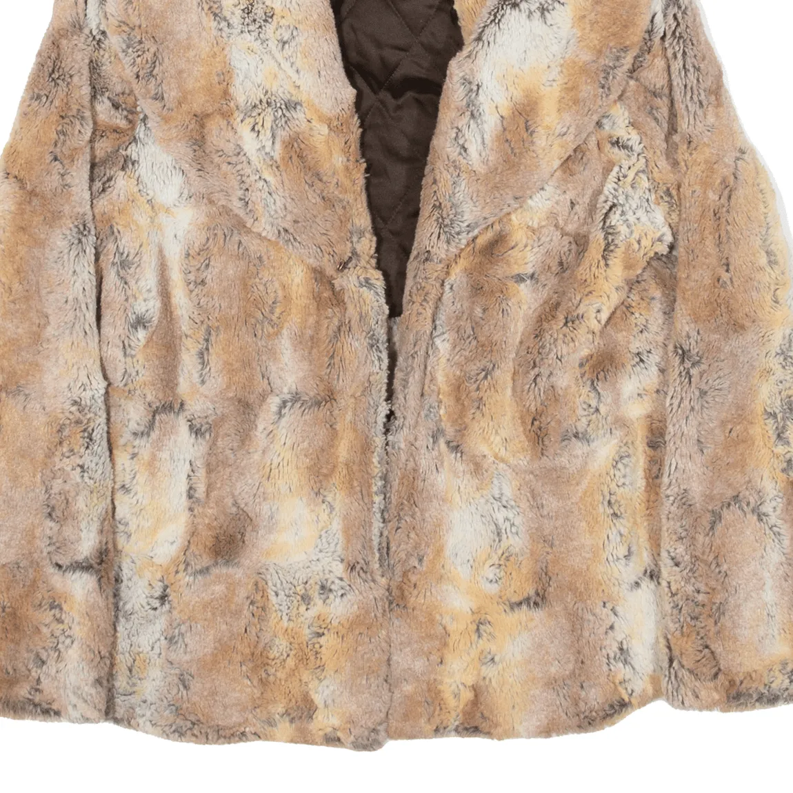 ALICE & OLIVIA Faux Fur Quilted Lined Coat Brown Womens S