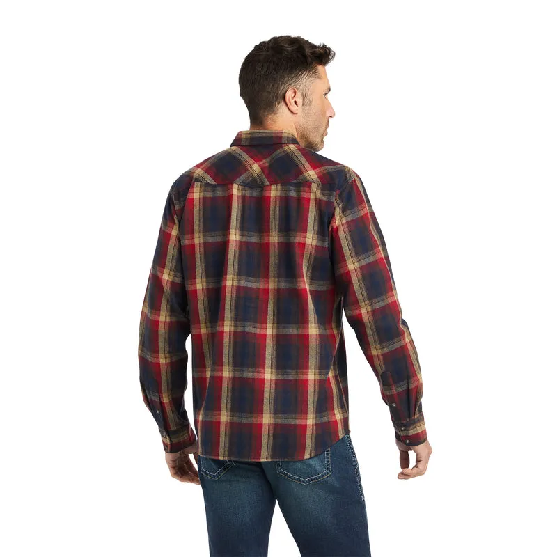 'Ariat' Men's Hallford Retro Western Flannel Snap Front - Eiffel Tower
