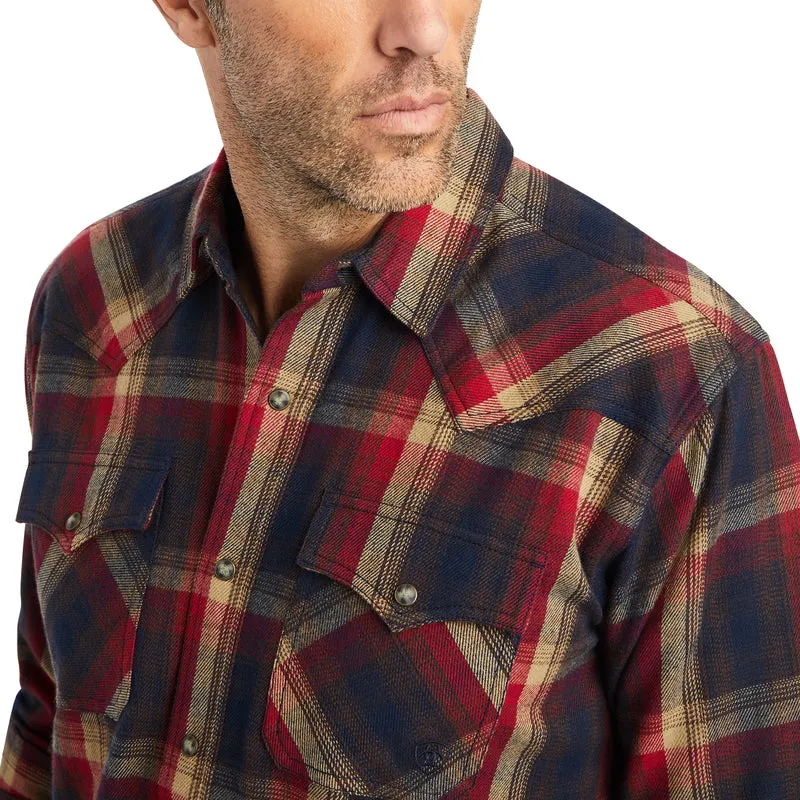 'Ariat' Men's Hallford Retro Western Flannel Snap Front - Eiffel Tower