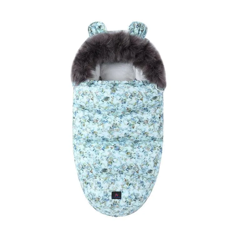 Baby Sleeping Bag Baby Going Out Thickened Fleece Warm Stroller Fur Collar Winter Newborn Anti-kicking Blanket