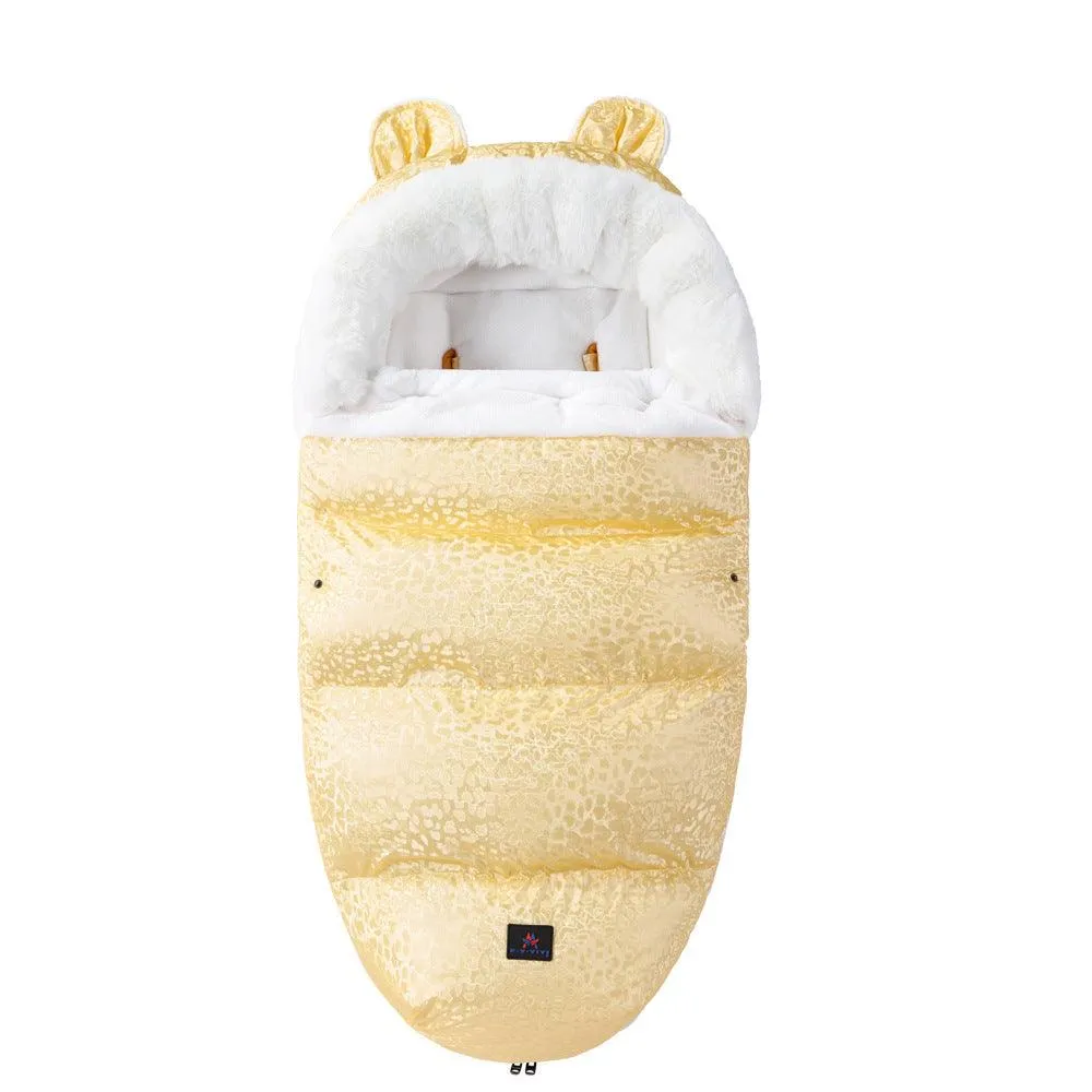 Baby Sleeping Bag Baby Going Out Thickened Fleece Warm Stroller Fur Collar Winter Newborn Anti-kicking Blanket