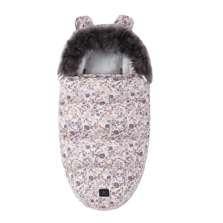 Baby Sleeping Bag Baby Going Out Thickened Fleece Warm Stroller Fur Collar Winter Newborn Anti-kicking Blanket