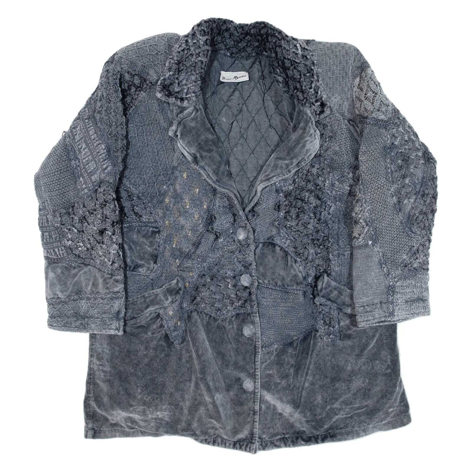 BIGI MODA Quilted Lined Womens Coat Grey XL