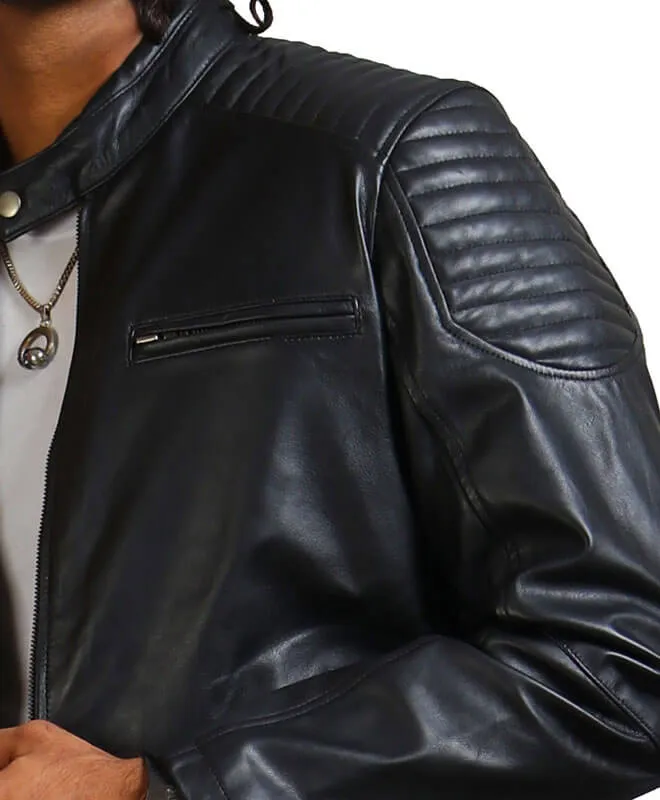Black Gothic Biker Leather Jacket