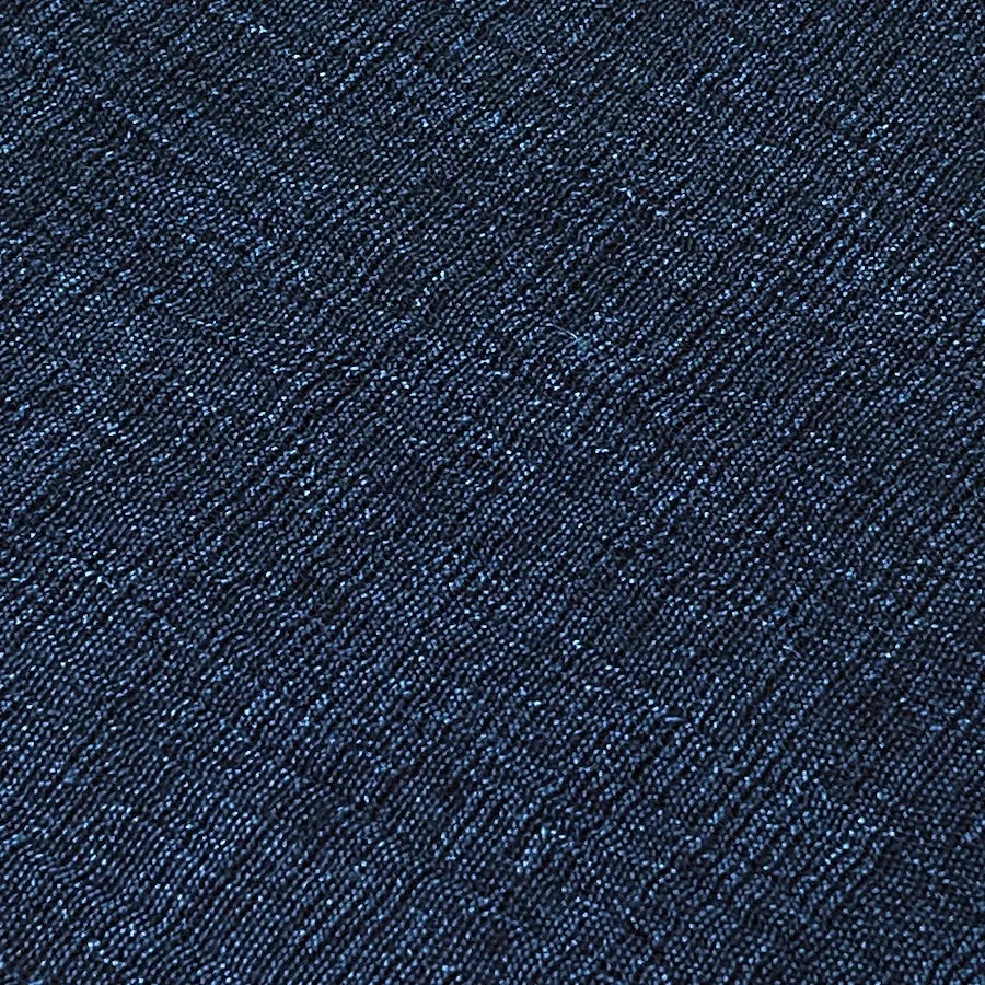 Black/Midnight Blue Stiff Papery Textured Crinkled Vintage Japanese Crepe by the Yard,  #331