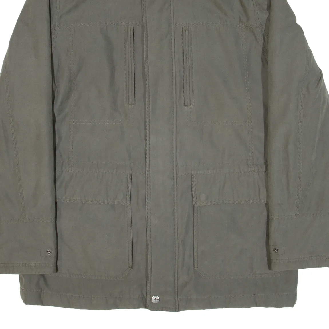 CANDA Quilted Lined Mens Coat Green L