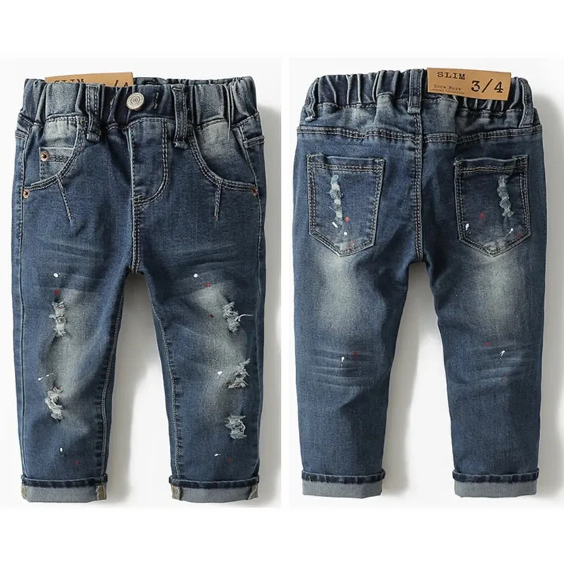 Chumhey 0-8T Top Quality Spring Kids Jeans Children Pants Baby Boys Girls Denim Trousers Infant Clothing broken hole Clothes