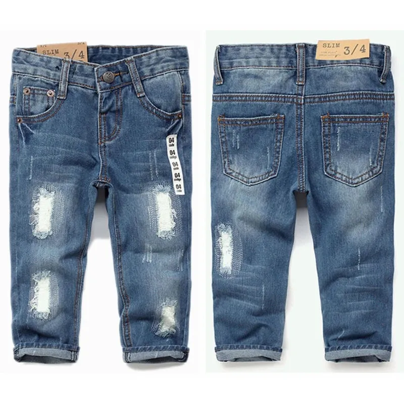 Chumhey 0-8T Top Quality Spring Kids Jeans Children Pants Baby Boys Girls Denim Trousers Infant Clothing broken hole Clothes
