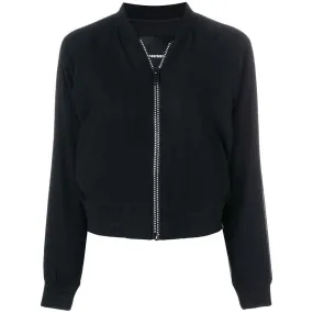DIESEL DE BRUCE L Womens Bomber Jacket Quilted Varsity Jacket Winter Black Coat