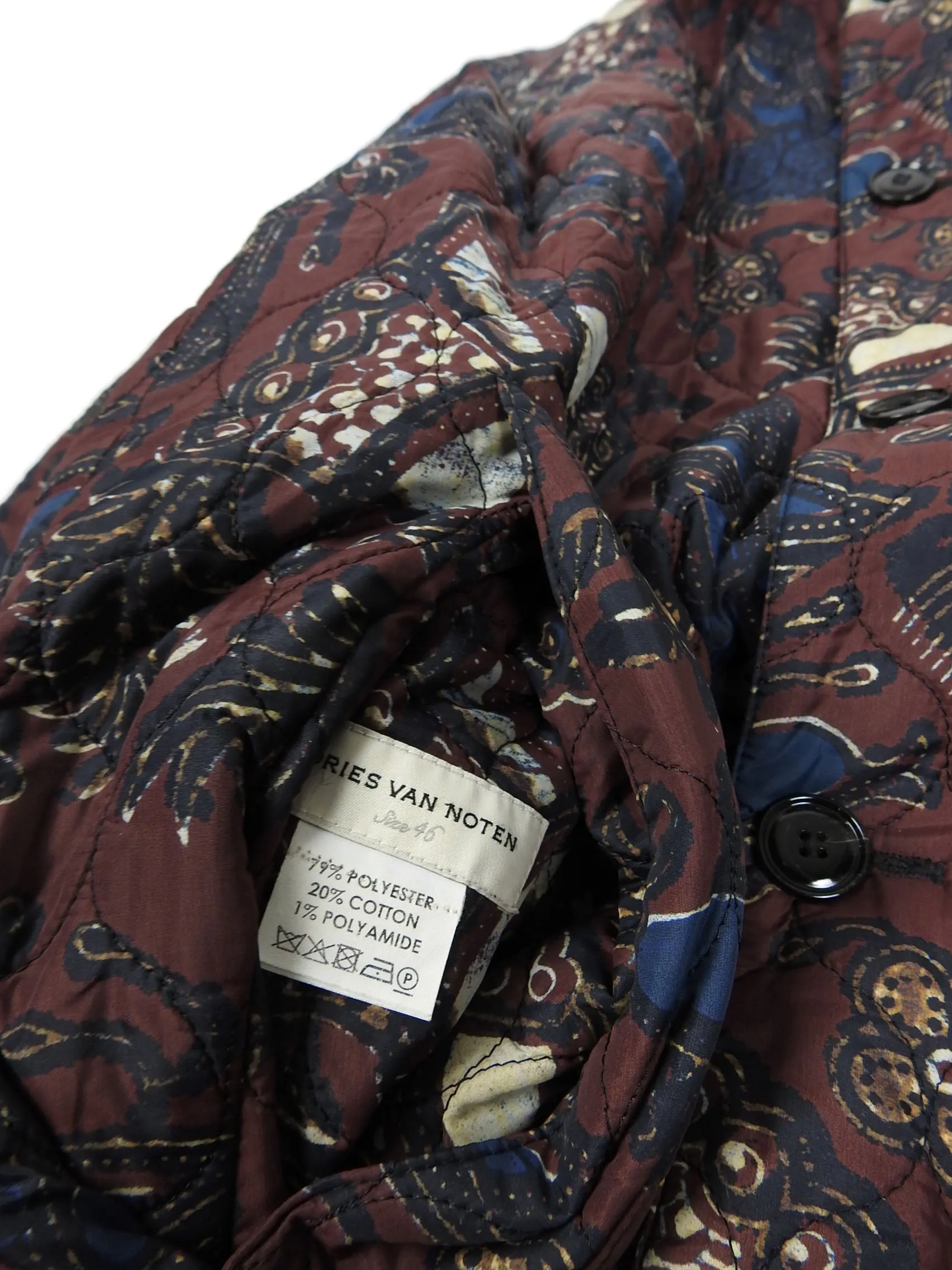 Dries Van Noten Reversible Quilted Coat Size 46