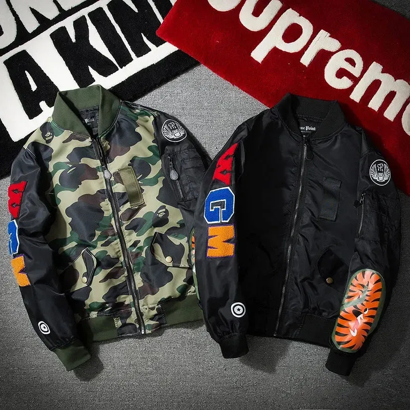 Fashion Casual Windbreaker Bomber Jacket
