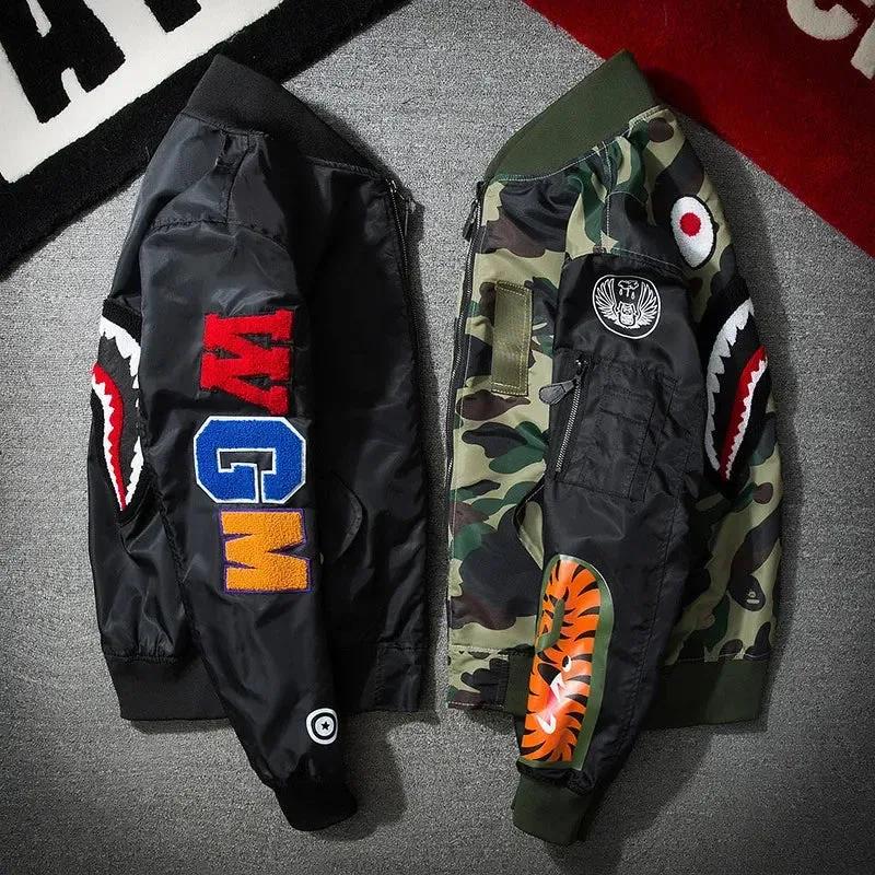 Fashion Casual Windbreaker Bomber Jacket