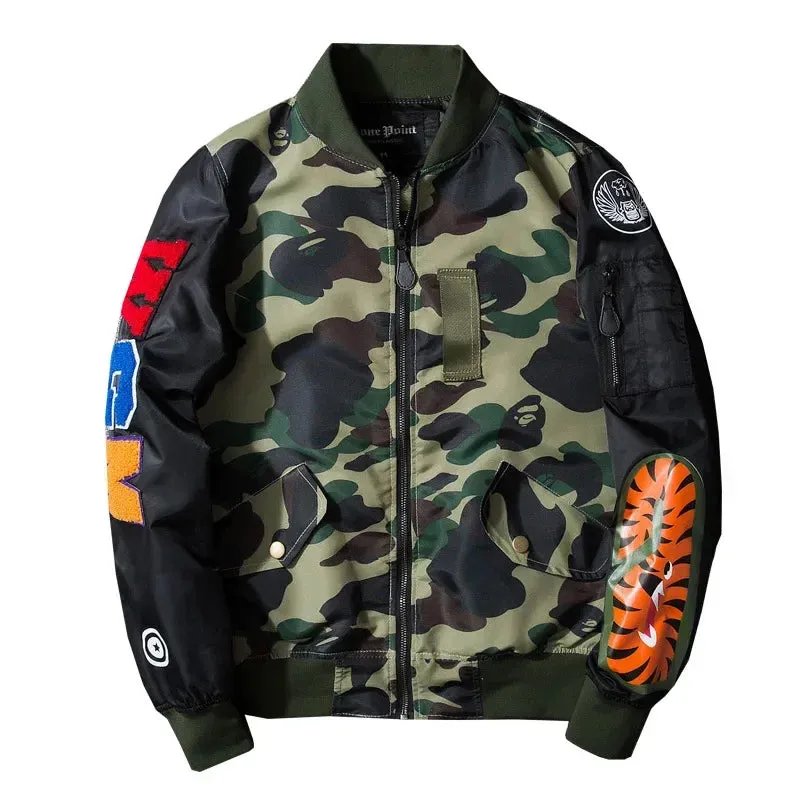 Fashion Casual Windbreaker Bomber Jacket