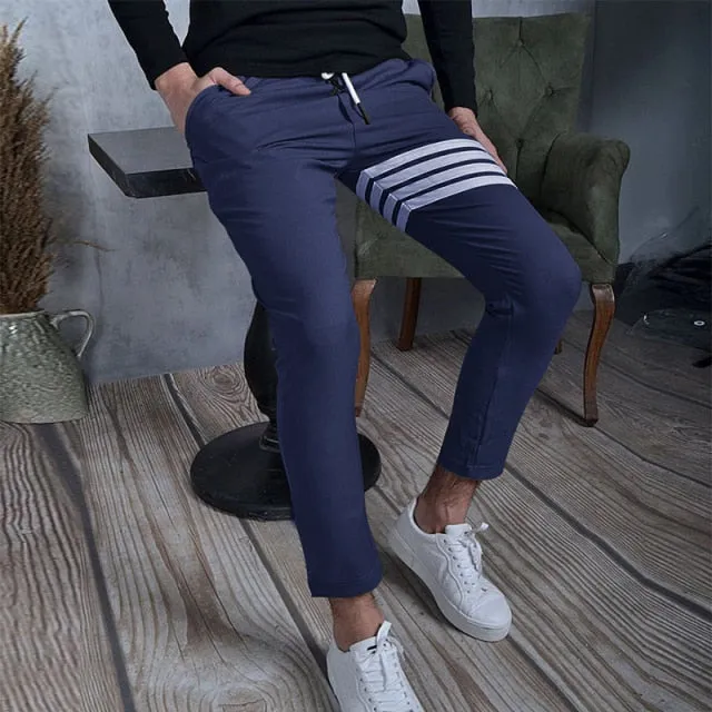Fashionable Athletic Jogger Striped Sweat Pants