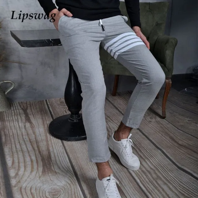 Fashionable Athletic Jogger Striped Sweat Pants