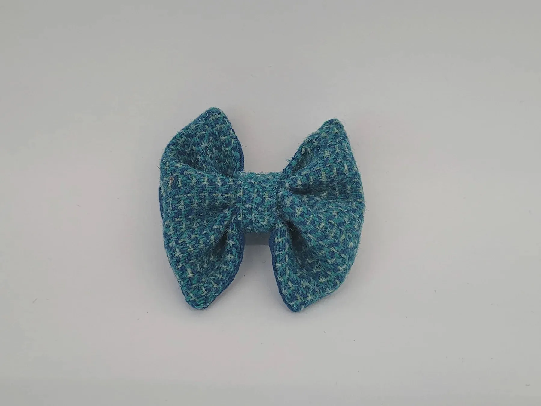 Harris Tweed Turquoise Fleck Buckle Dog Collar