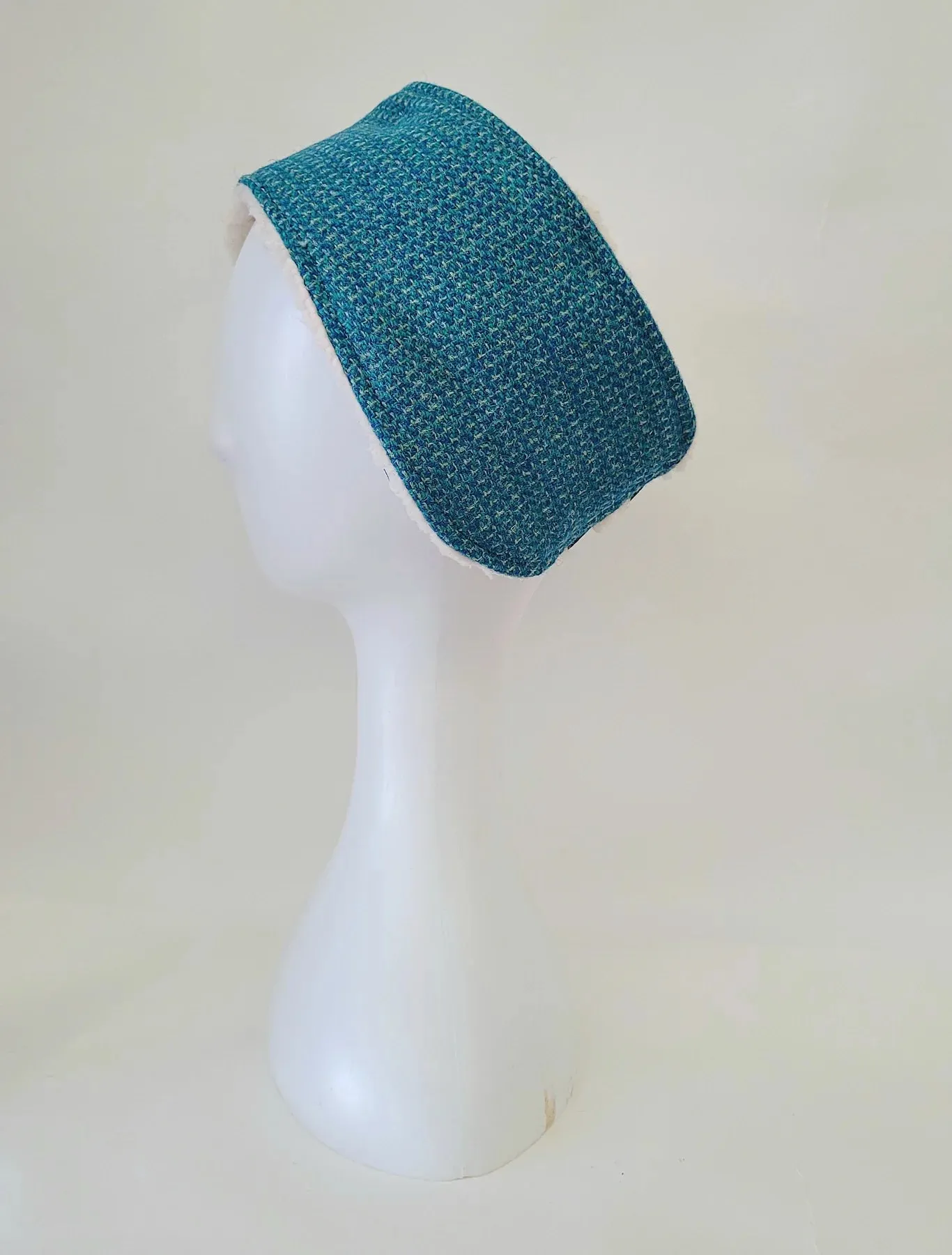 Harris Tweed Turquoise Fleck Buckle Dog Collar