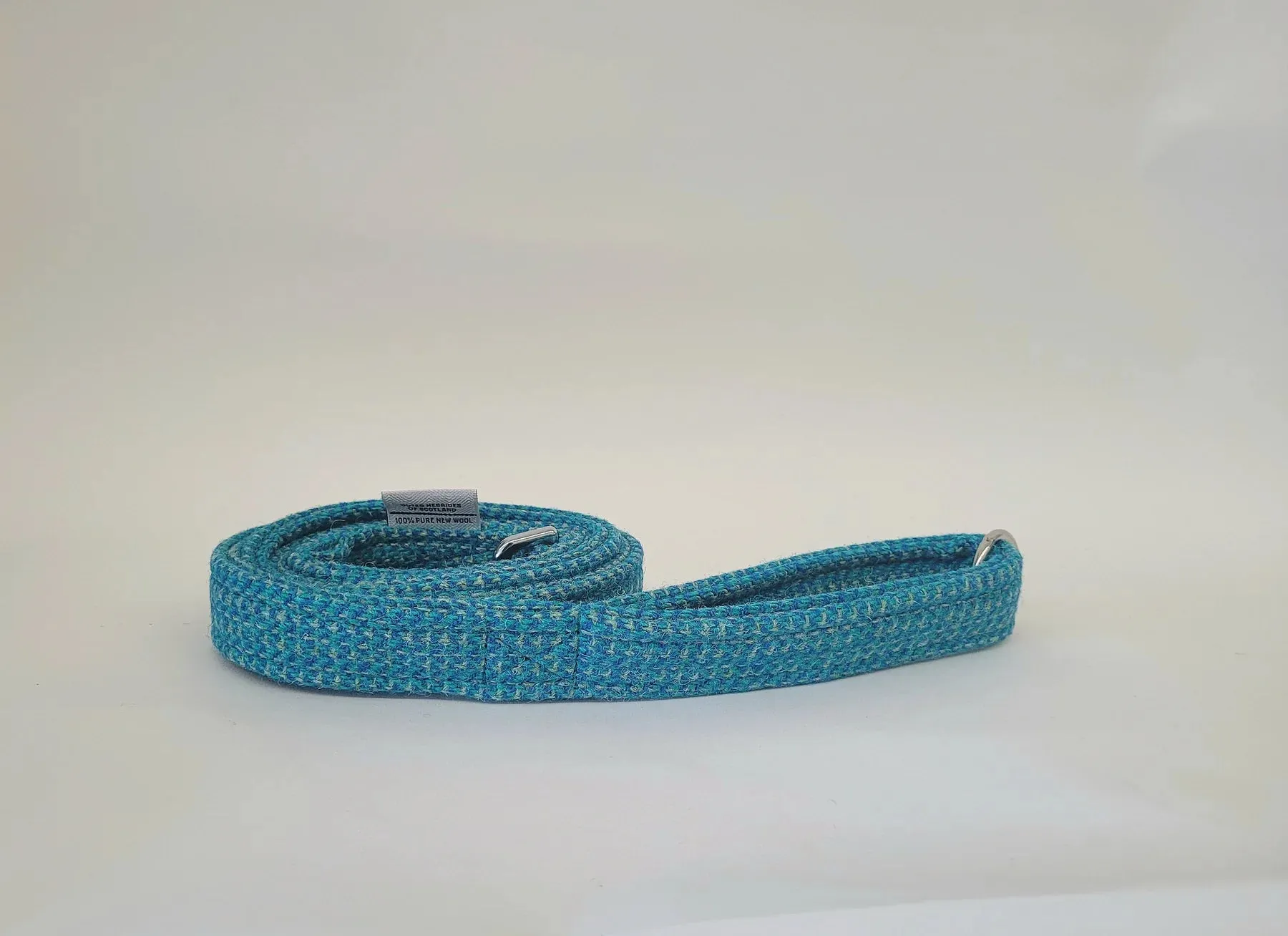 Harris Tweed Turquoise Fleck Buckle Dog Collar