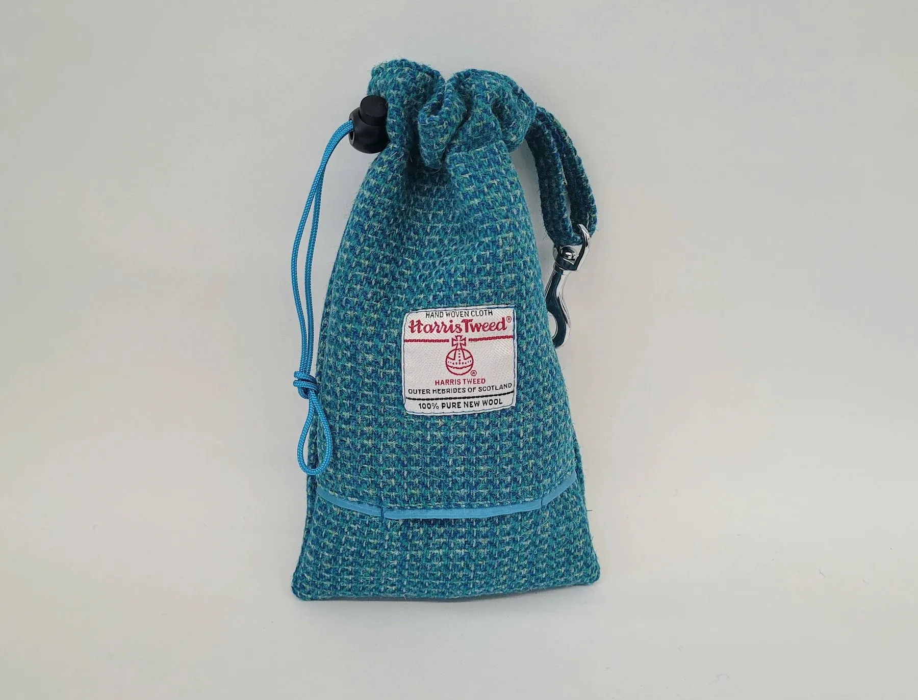 Harris Tweed Turquoise Fleck Buckle Dog Collar