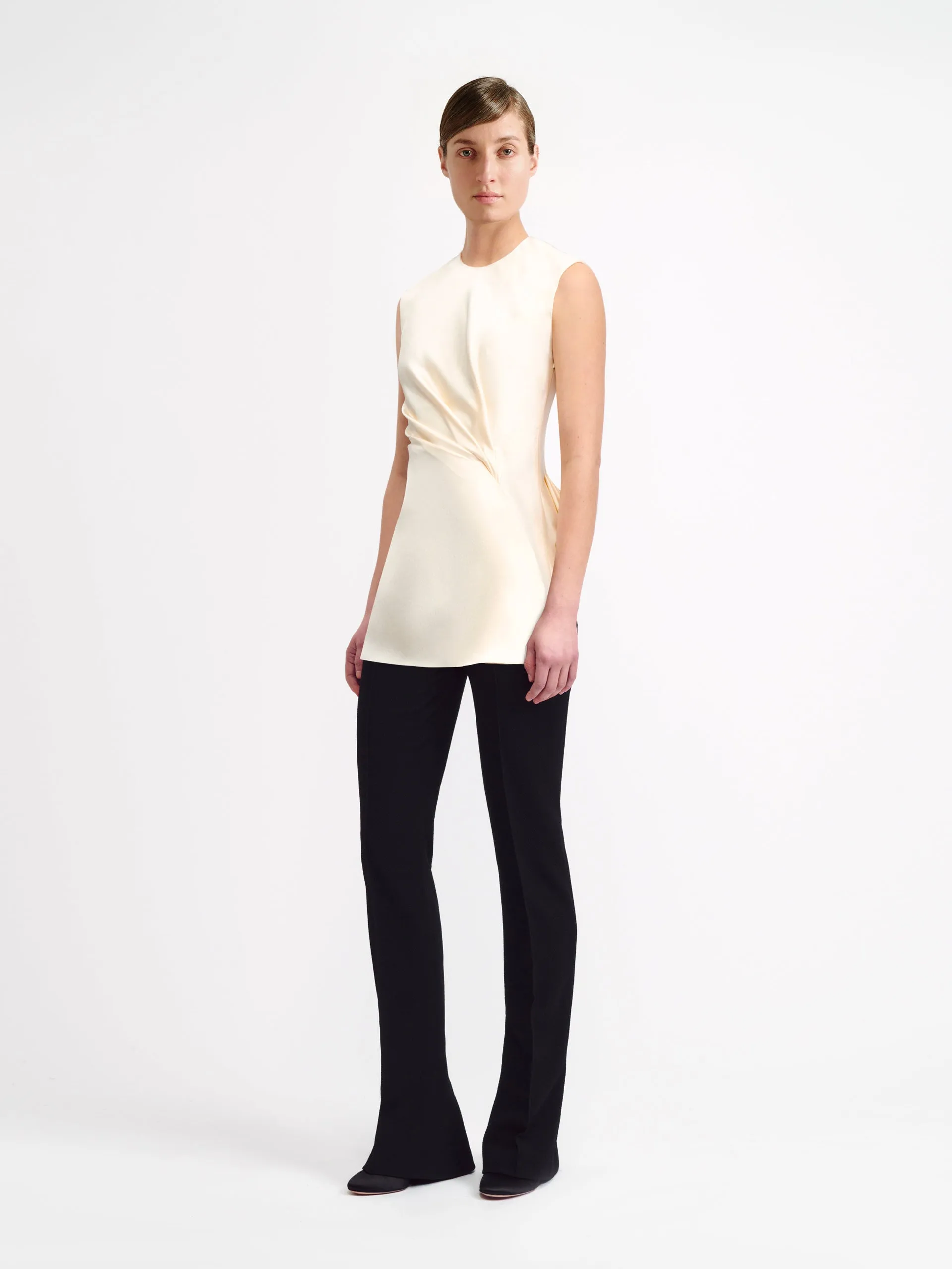 Ivory satin Azam top