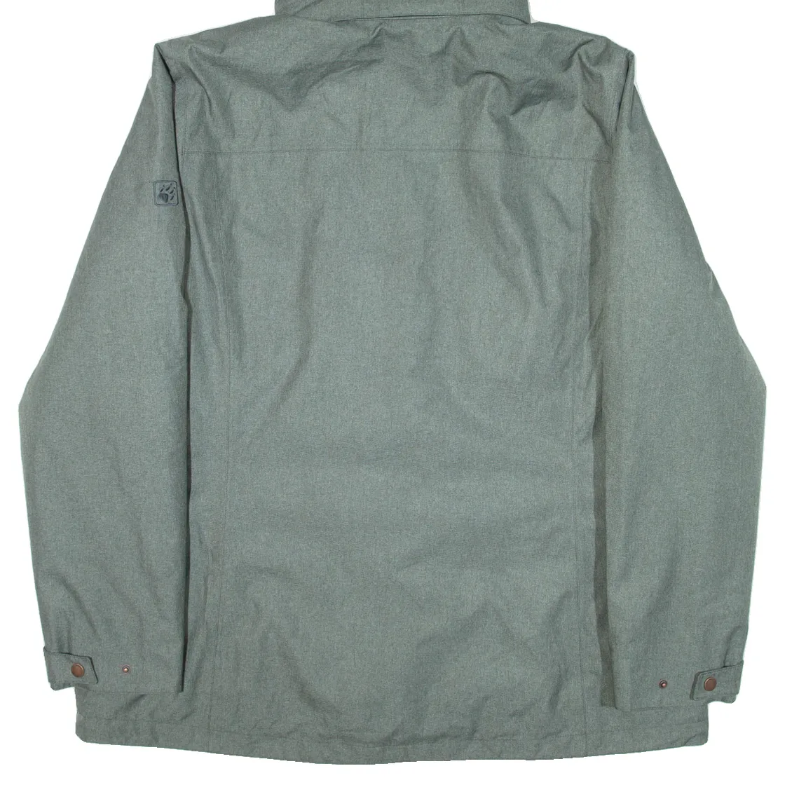 JACK WOLFSKIN Quilted Lined Womens Rain Coat Green Hooded XL