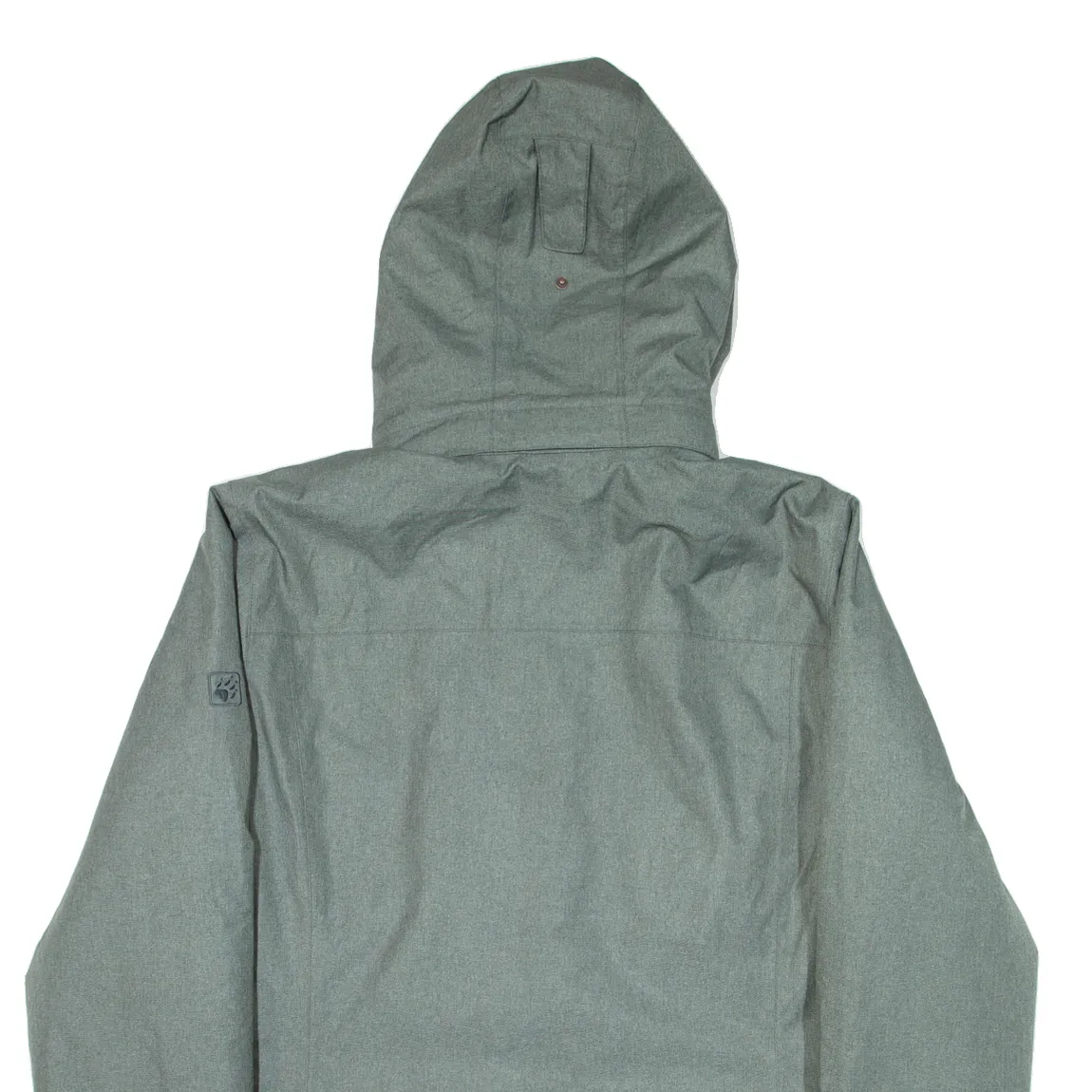 JACK WOLFSKIN Quilted Lined Womens Rain Coat Green Hooded XL