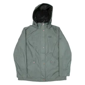 JACK WOLFSKIN Quilted Lined Womens Rain Coat Green Hooded XL