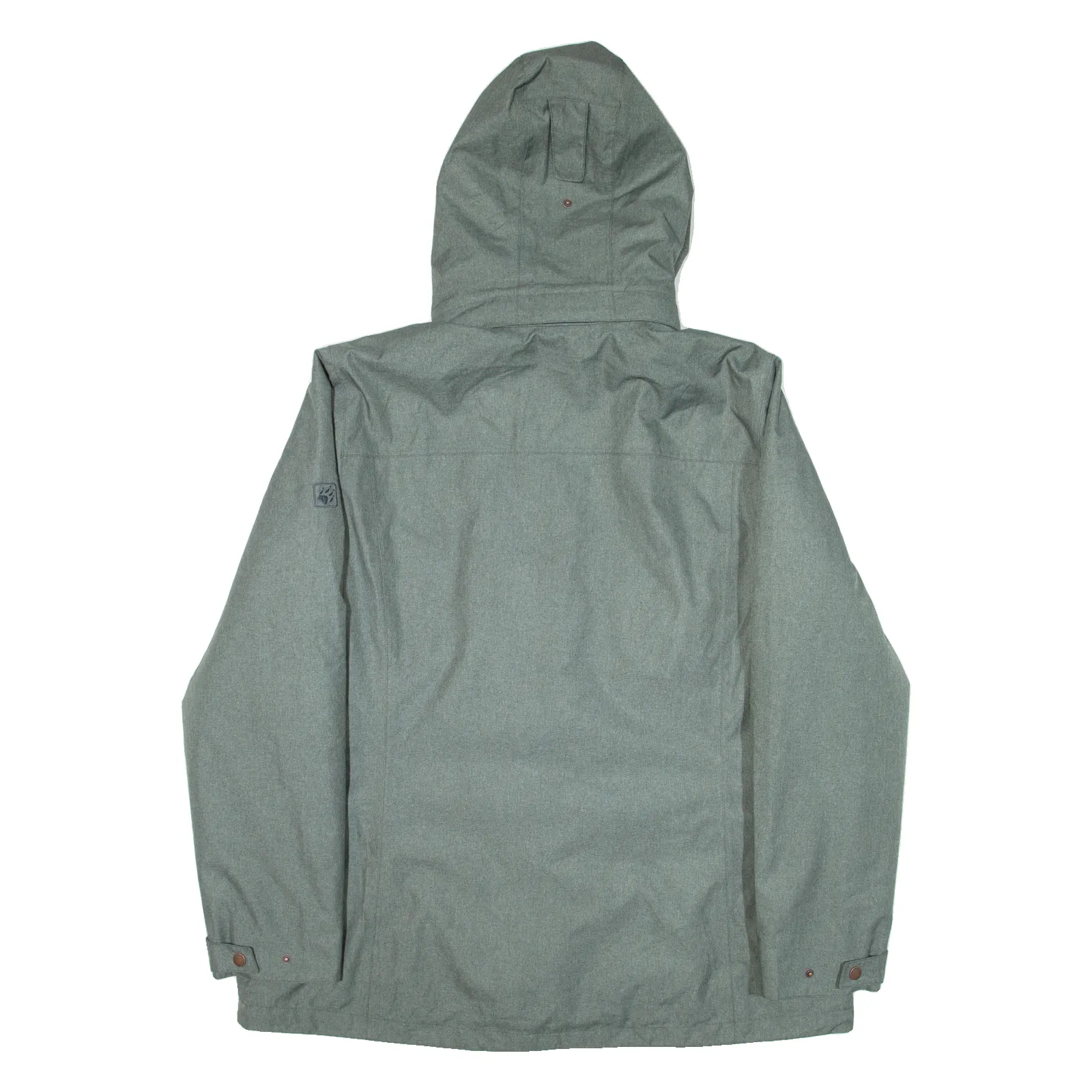 JACK WOLFSKIN Quilted Lined Womens Rain Coat Green Hooded XL