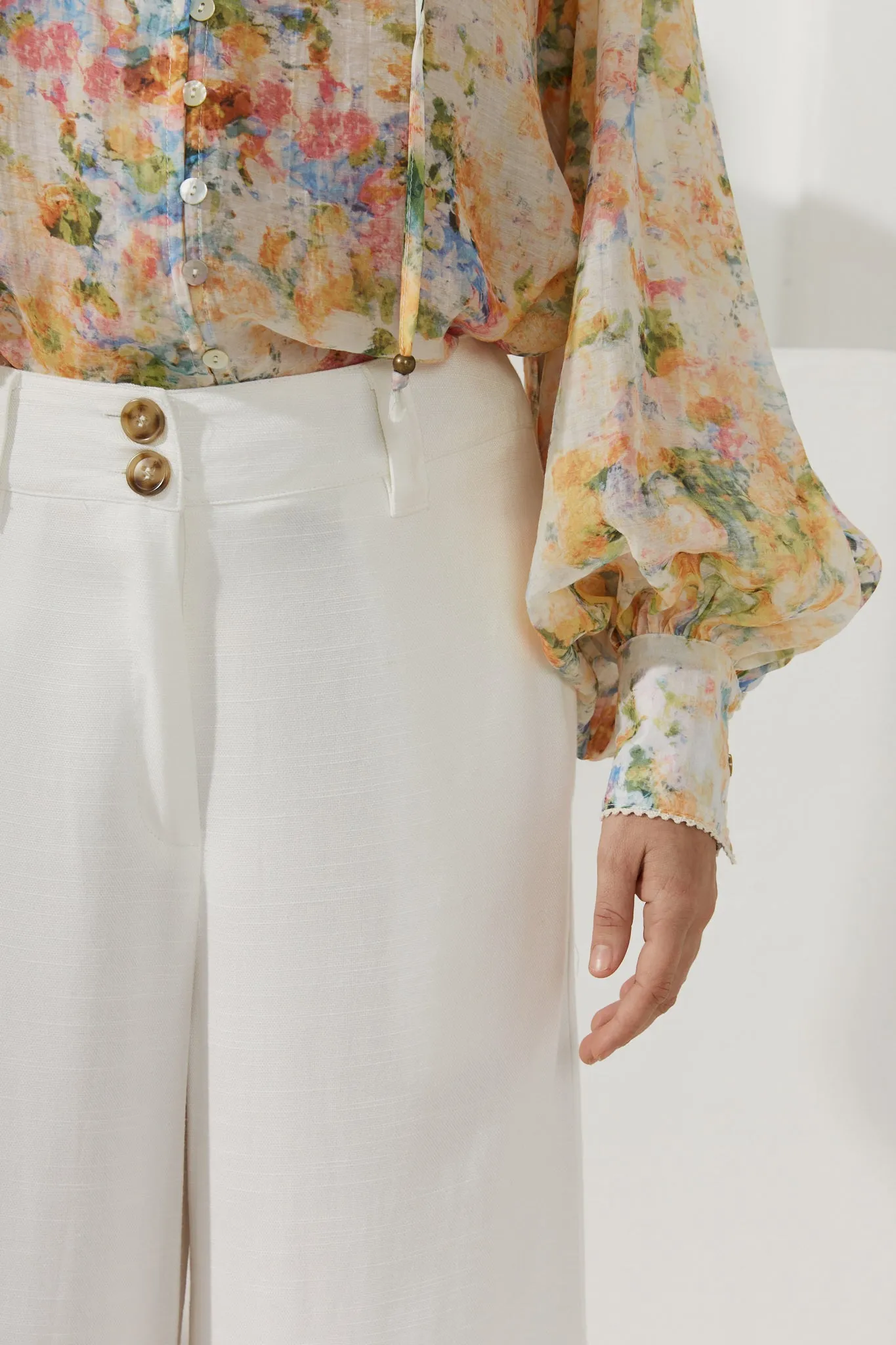 Keira White Wide Leg Pants