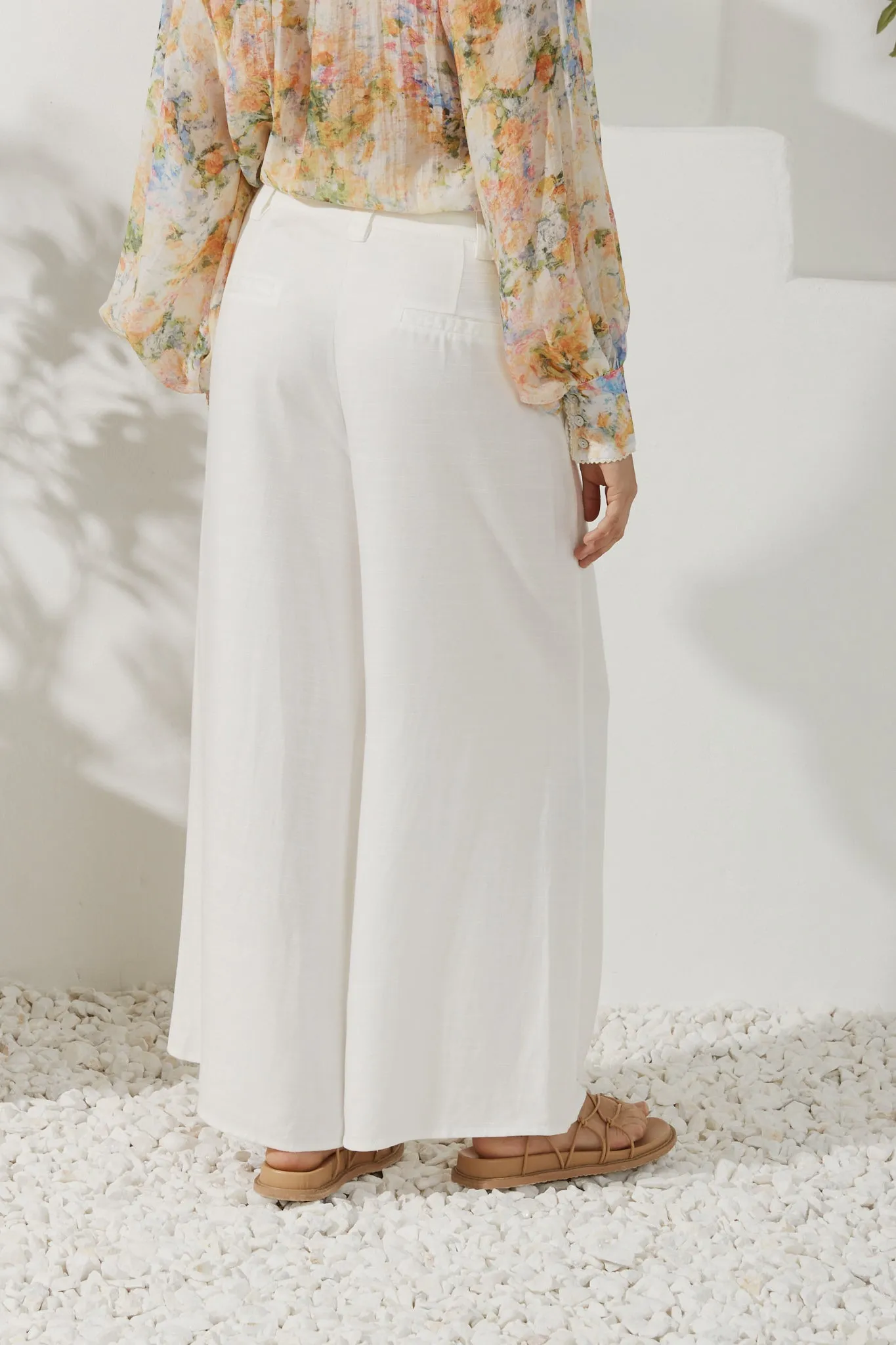 Keira White Wide Leg Pants