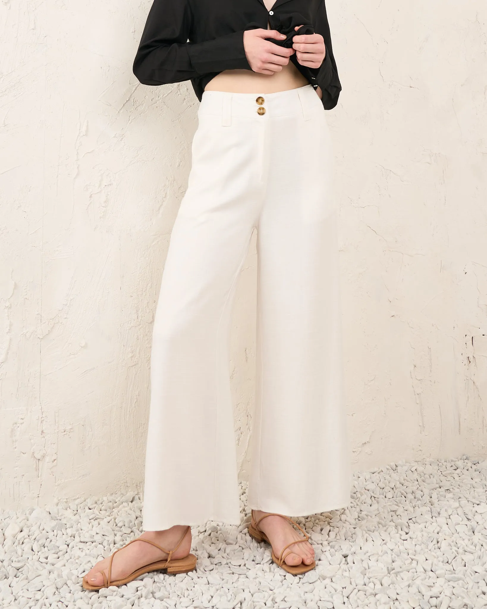 Keira White Wide Leg Pants