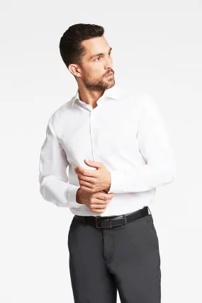 Lindbergh Plain Fine Twill Non Iron Stain Resistant Shirt | White
