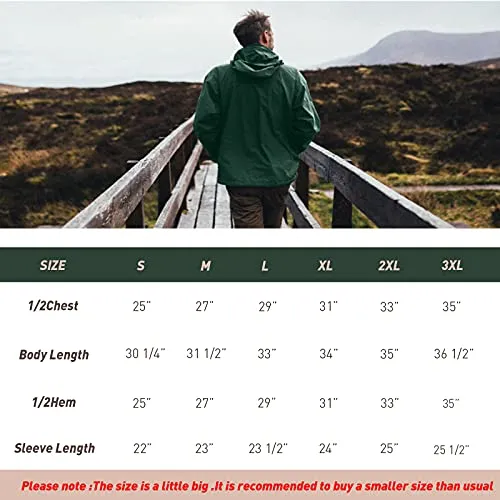 Men's Cycling Running Jacket Waterproof Reflective Lightweight Rain Jacket Windbreaker Windproof Bike Jacket Hooded Packable Rain Coat(Red,3XL)
