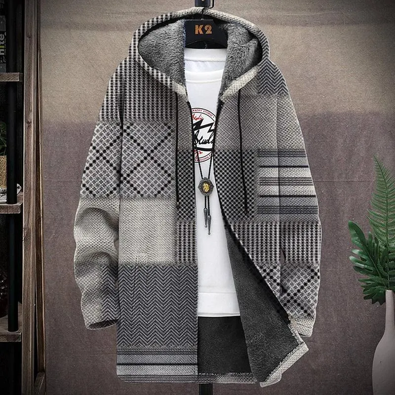MEN'S PRINTED HOODED FLEECE JACKET 71434886YM