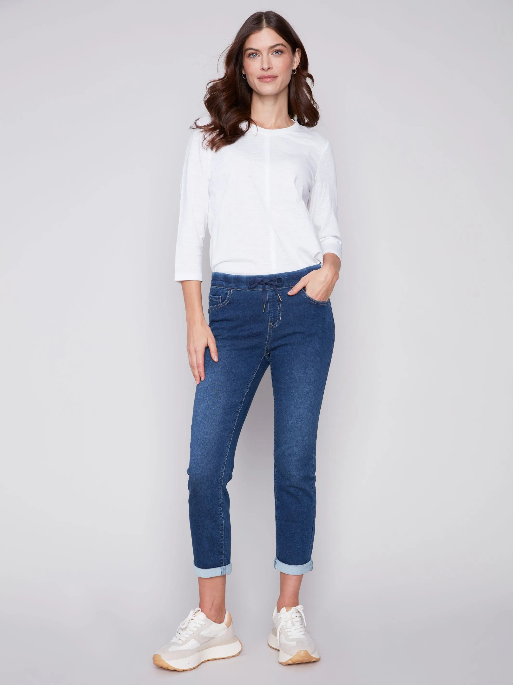 MID RISE DENIM JOGGER PANT
