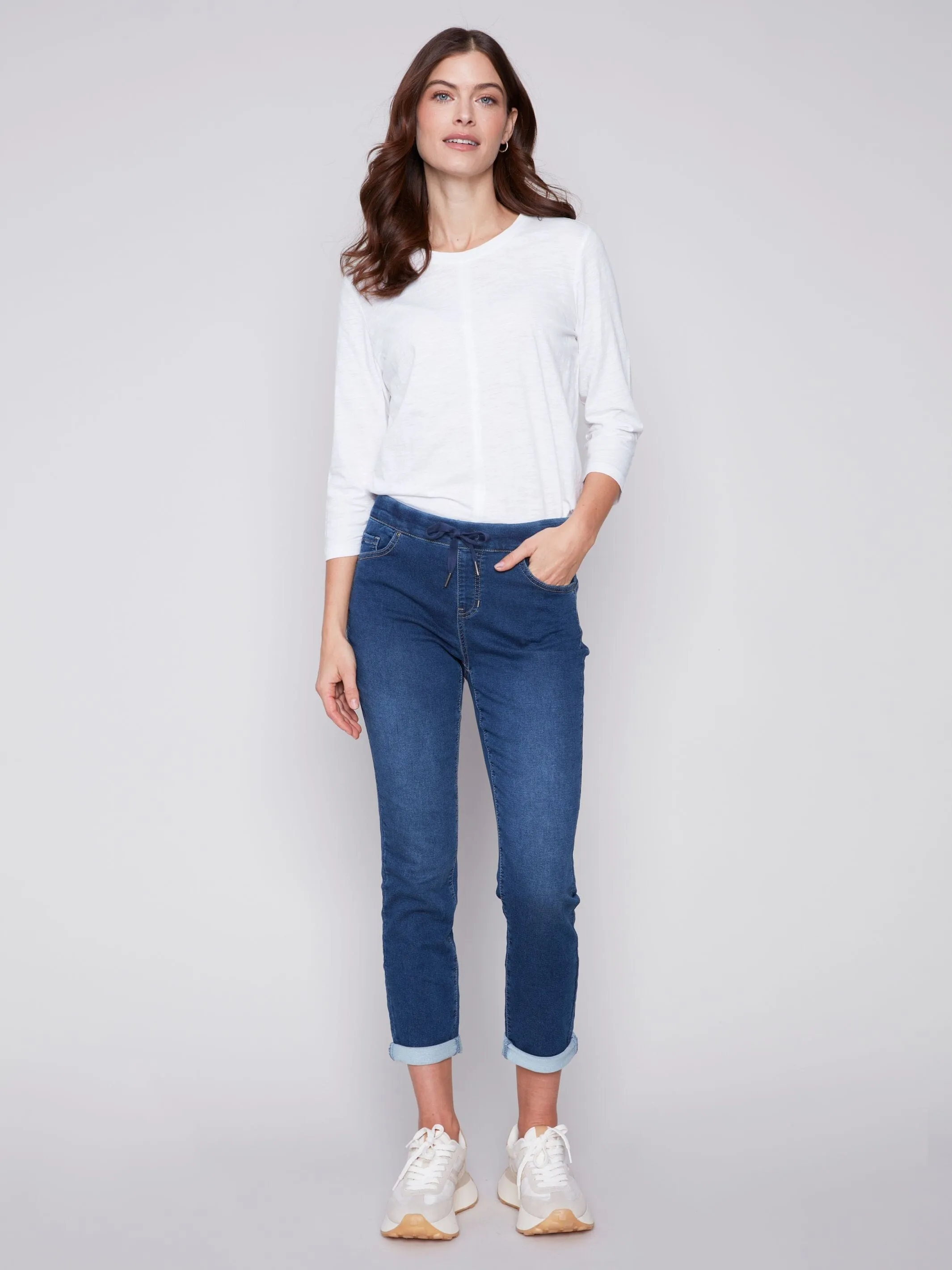 MID RISE DENIM JOGGER PANT