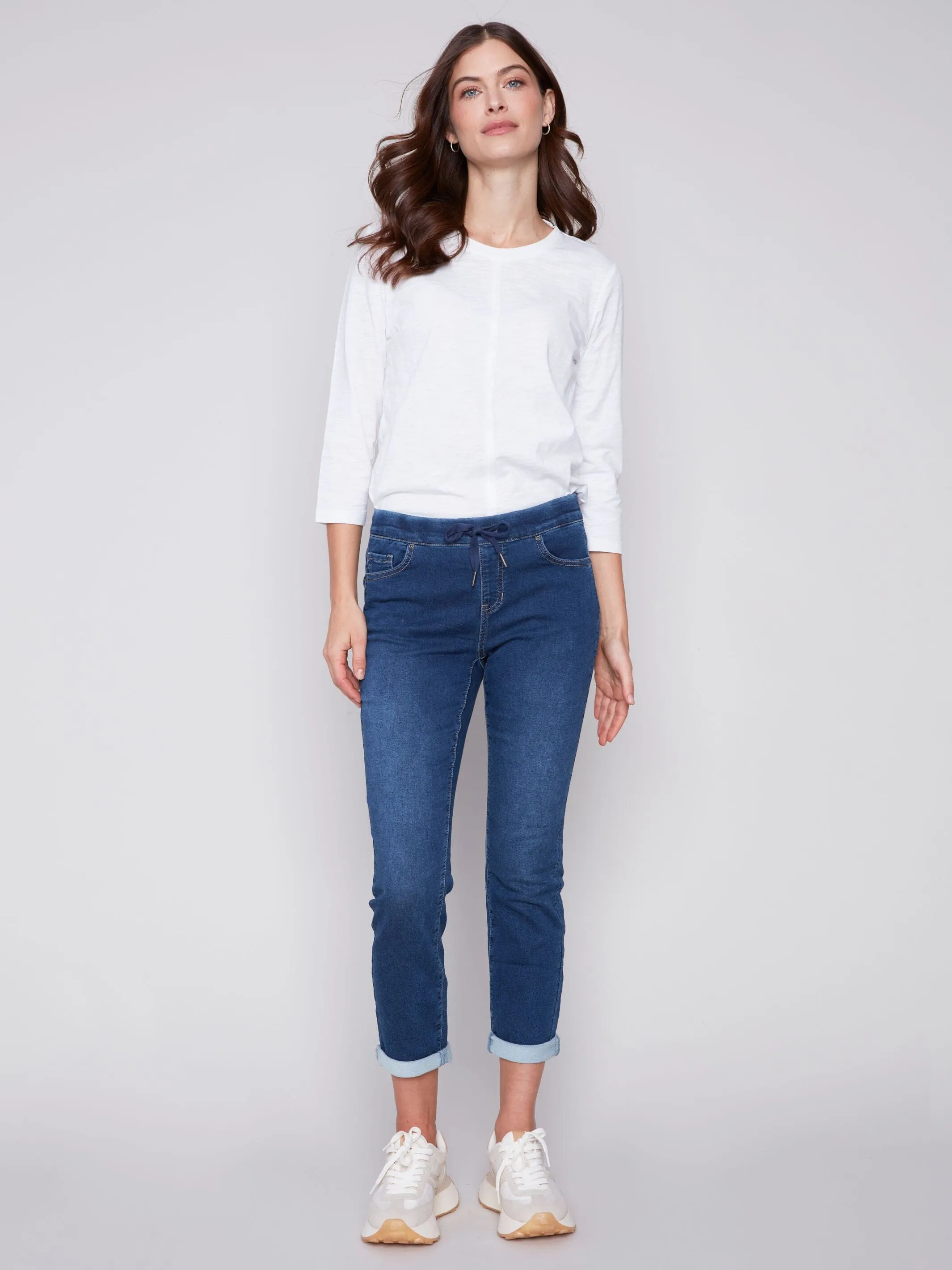 MID RISE DENIM JOGGER PANT
