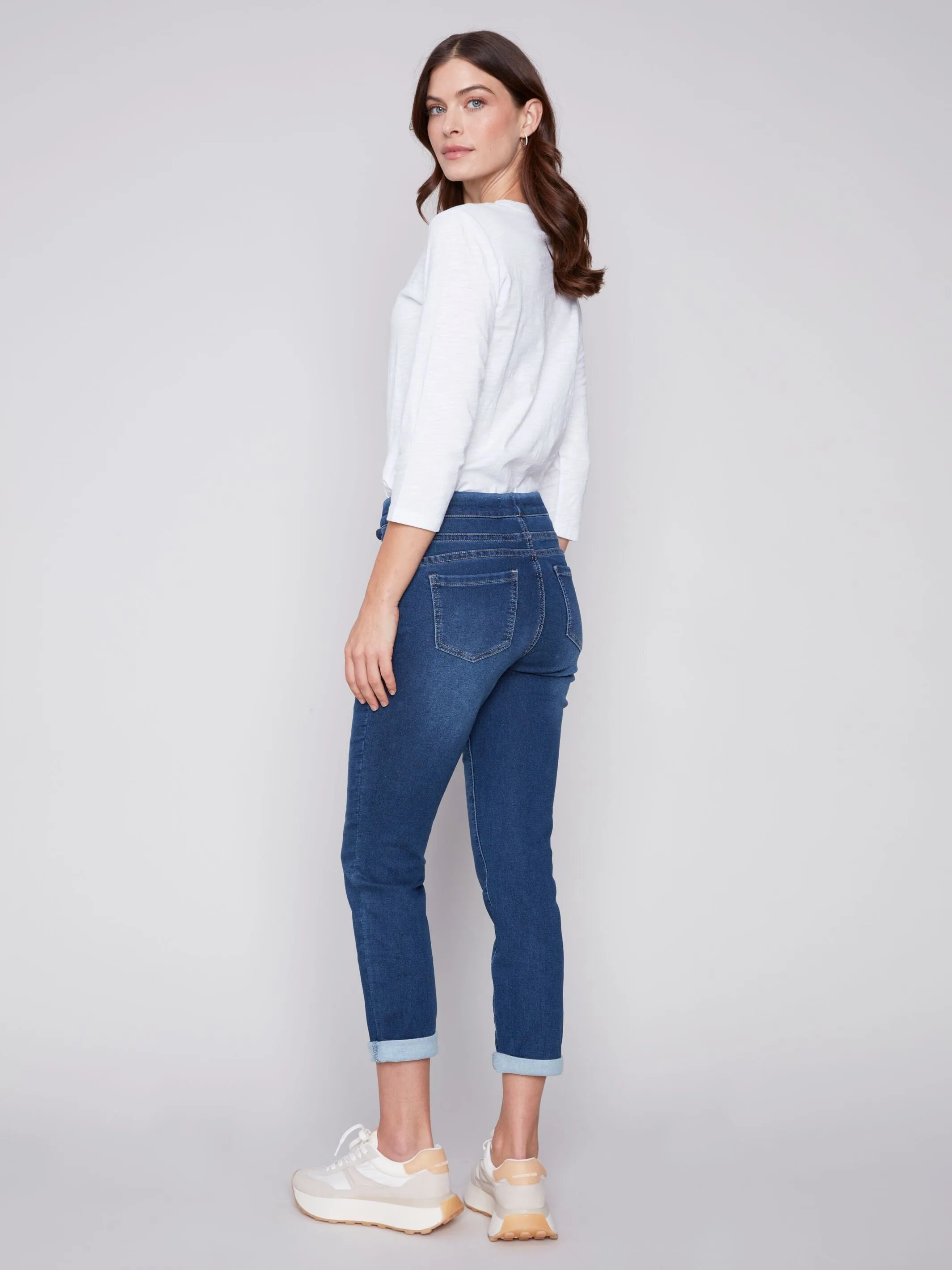 MID RISE DENIM JOGGER PANT