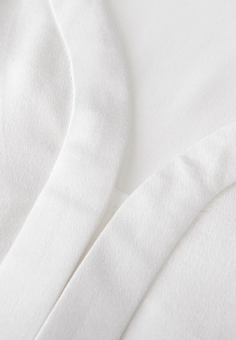 Minimalism White Mulberry Silk Top