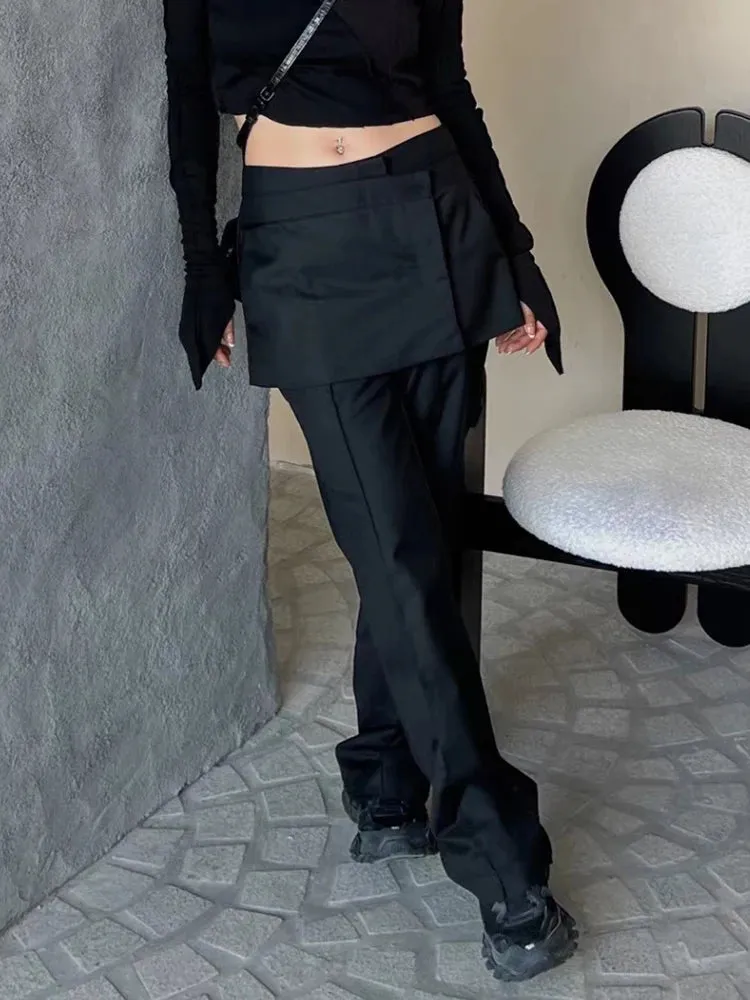 Minimalist Trousers For Women High Waist Patchwork Summer Fashion Style Clotihng Skirt Shorts Female Fashion