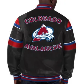 NHL Colorado Avalanche Letterman Leather Jacket by TJS