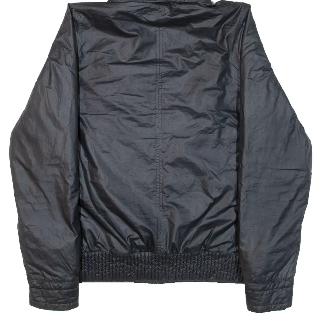 NIKE Quilted Lined Mens Coat Black Nylon Hooded L