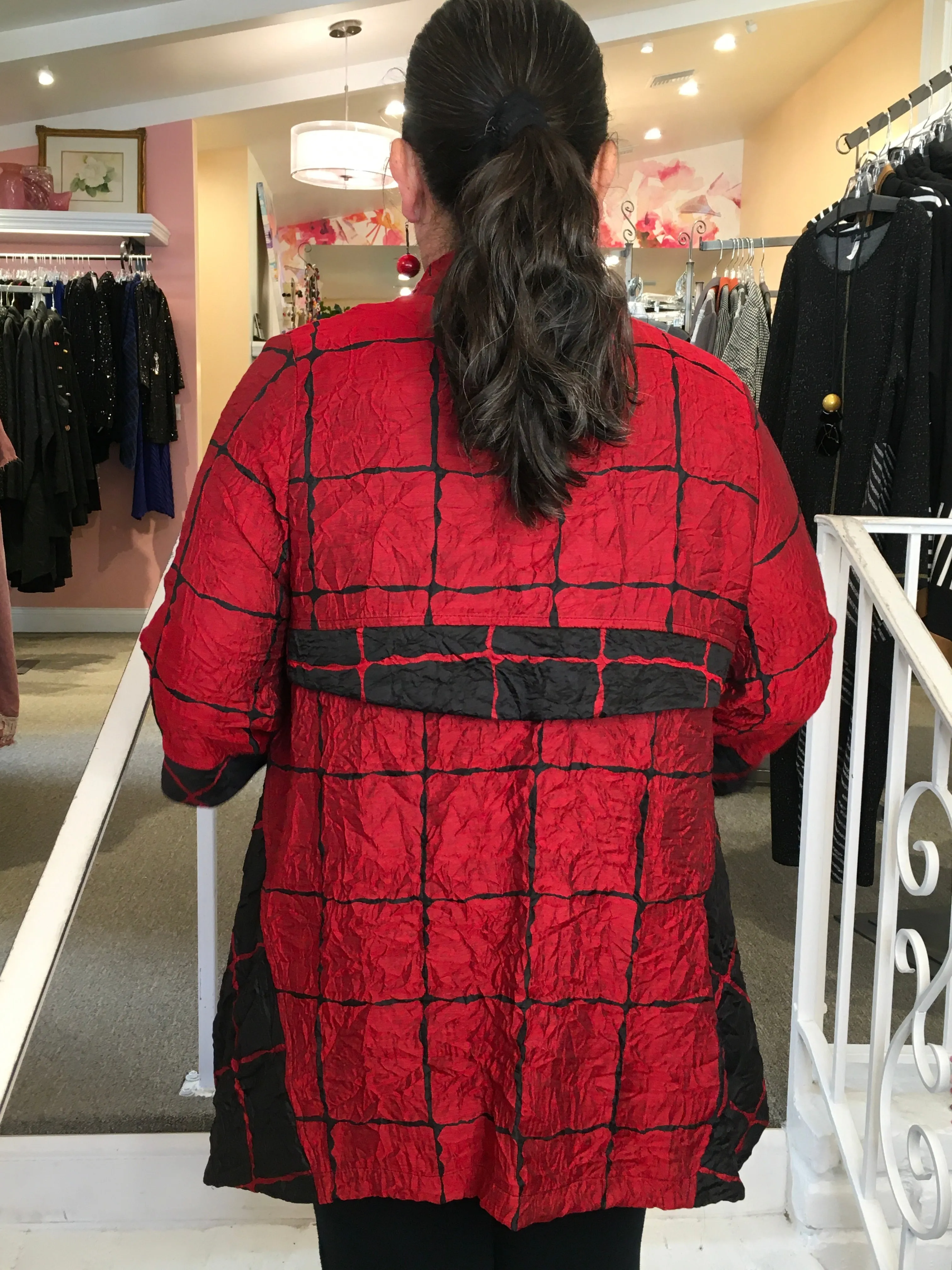 OPEN BLOCK KIMONO - RED