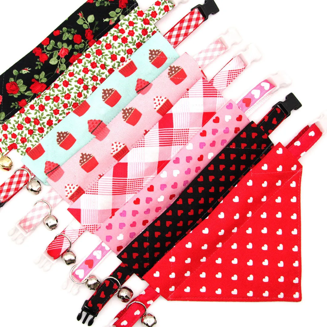 Pet Bandana - "Hey Cupcake - Mint" - Valentine's Day Cupcake Bandana for Cat   Small Dog / Birthday / Slide-on Bandana / Over-the-Collar (One Size)