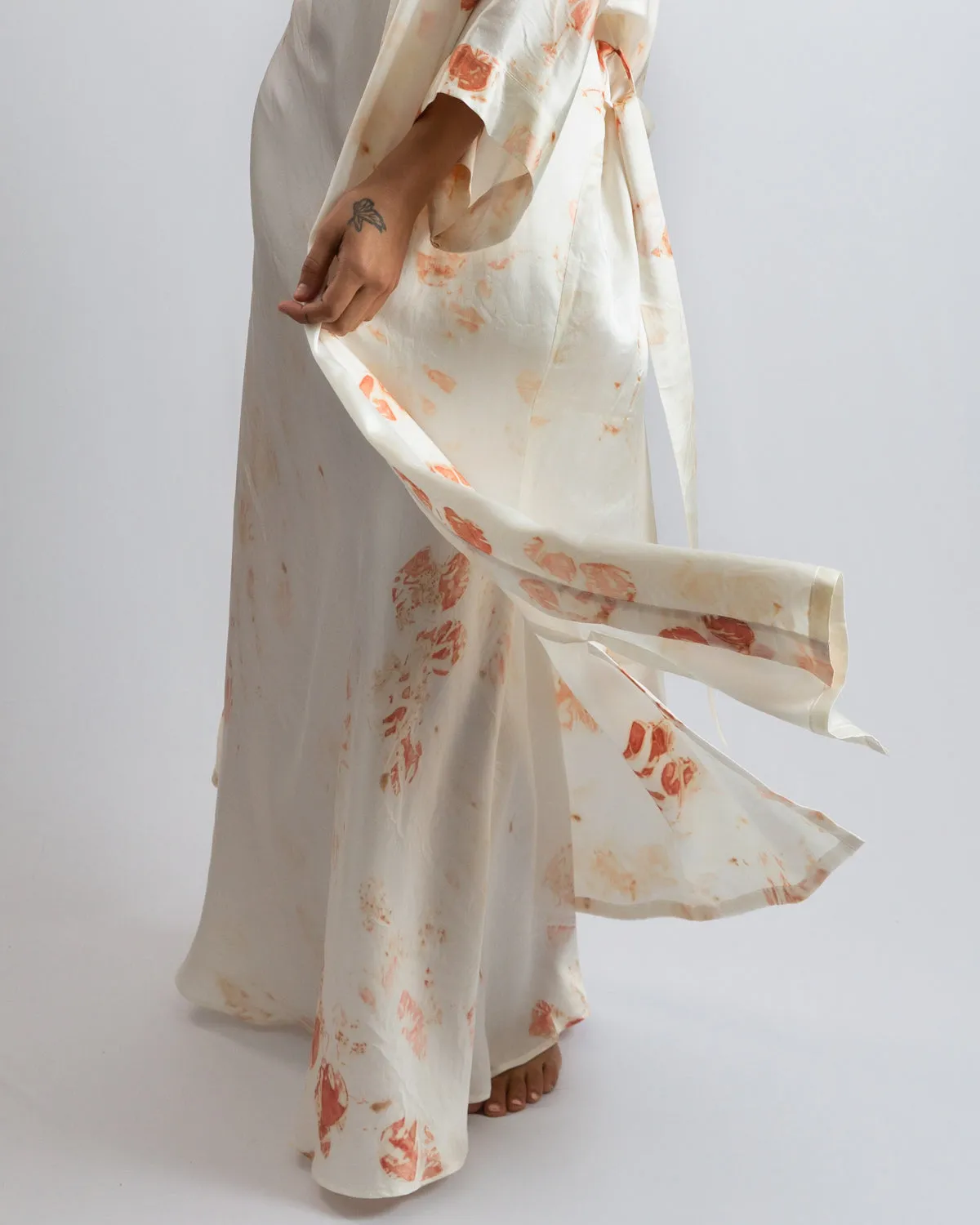 Silk Kimono Robe - Eucalyptus